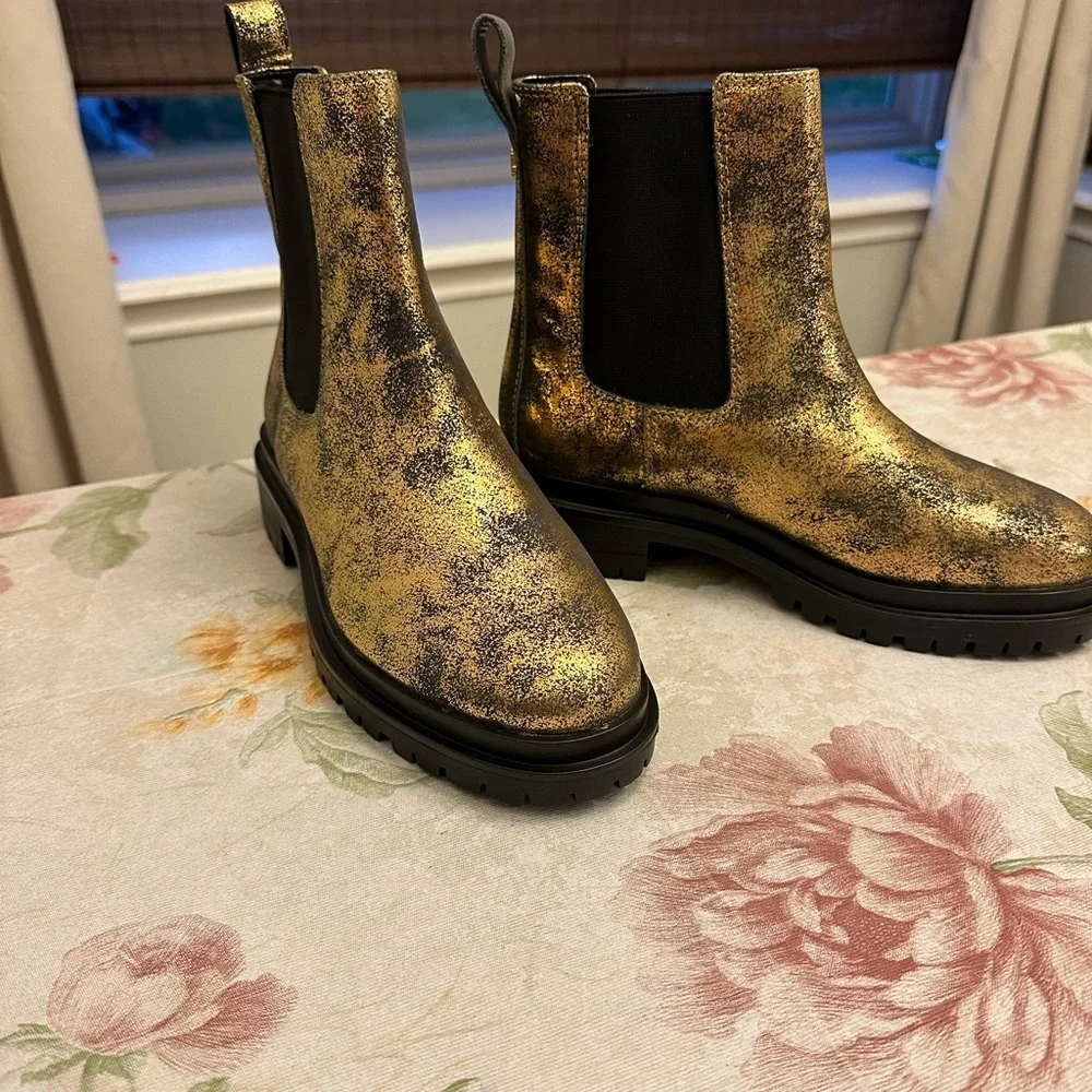 Ralph Lauren Chelsea metallic bootie